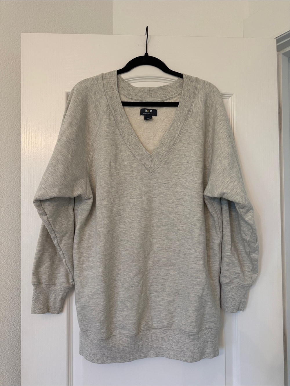 Maeve Anthropologie Oversize V-Neck French Terry Sweatshirt